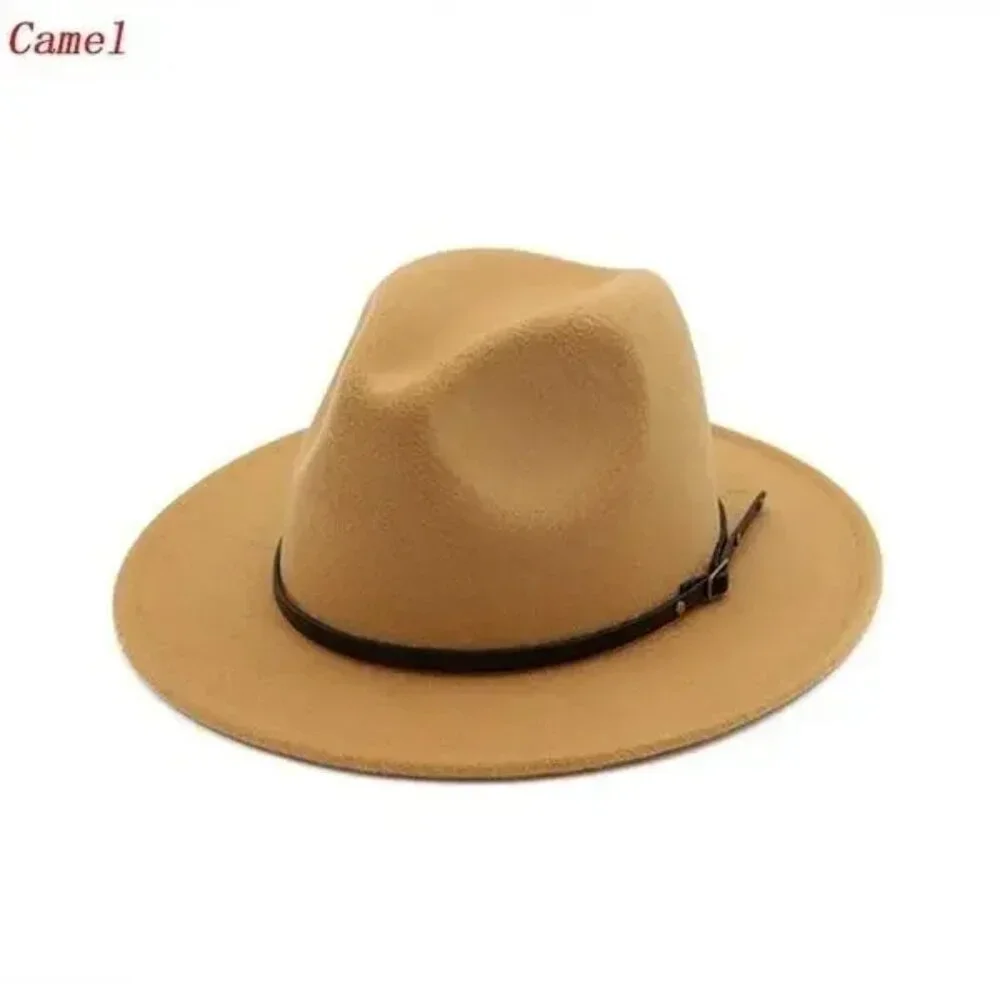 Men Big Round Formal Camel Hat